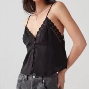 Urban Outfitters, NWT, Black Tank Top, Sz S, Lace detail